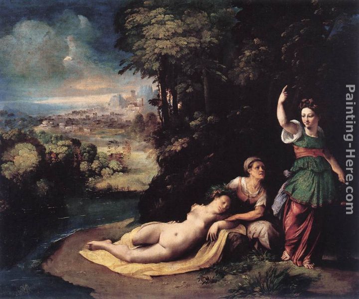 Diana and Calisto painting - Dosso Dossi Diana and Calisto art painting Diana and Calisto painting - Dosso Dossi Diana and Calisto art painting